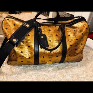 MCM GOLD WEEKENDER BAG